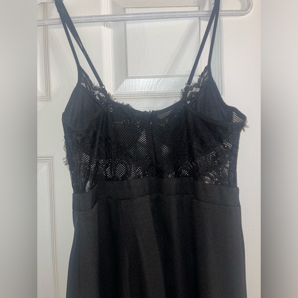 NWOT SEXY REVAMPED Black Lace Sheer Jumpsuit with Wide Leg, SZ S - Picture 6 of 8